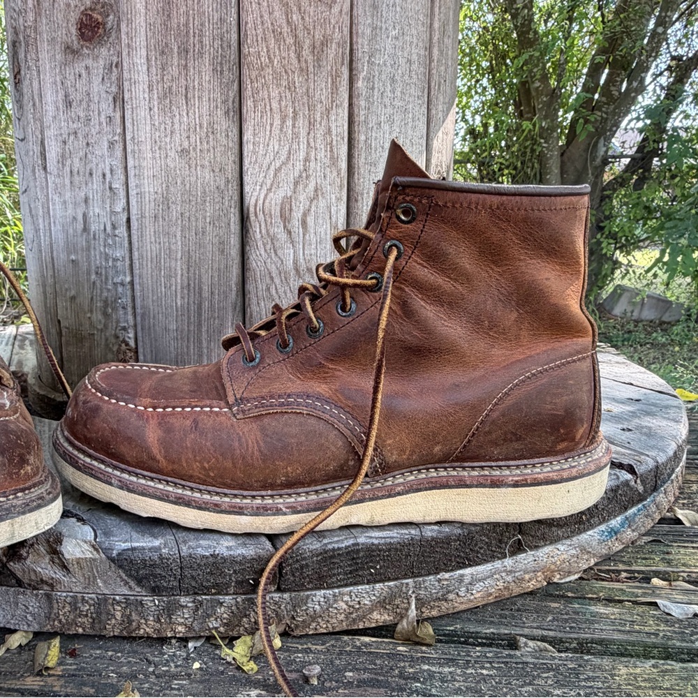 RED WING HERITAGE 1907 6” Classic Moc Mens Boot 11.5D Copper Rough&Tough Leather - Picture 4 of 12
